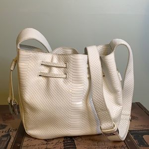 White Halston Heritage drawstring bag